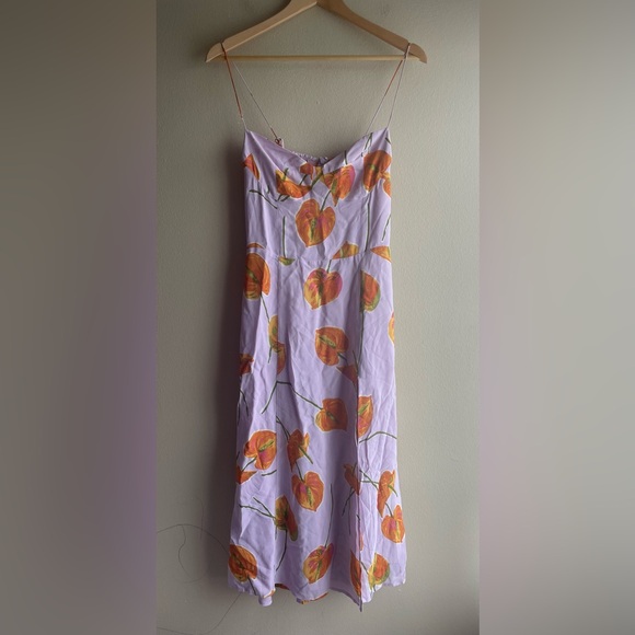 Reformation Juliette Dress Luciana Purple Orange Floral Size 8 - Picture 6 of 16